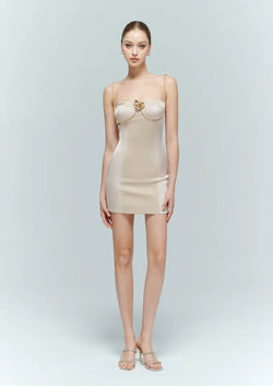 Champagne pink cocktail dress bodycon silhouette – Enpure by Artel Retro