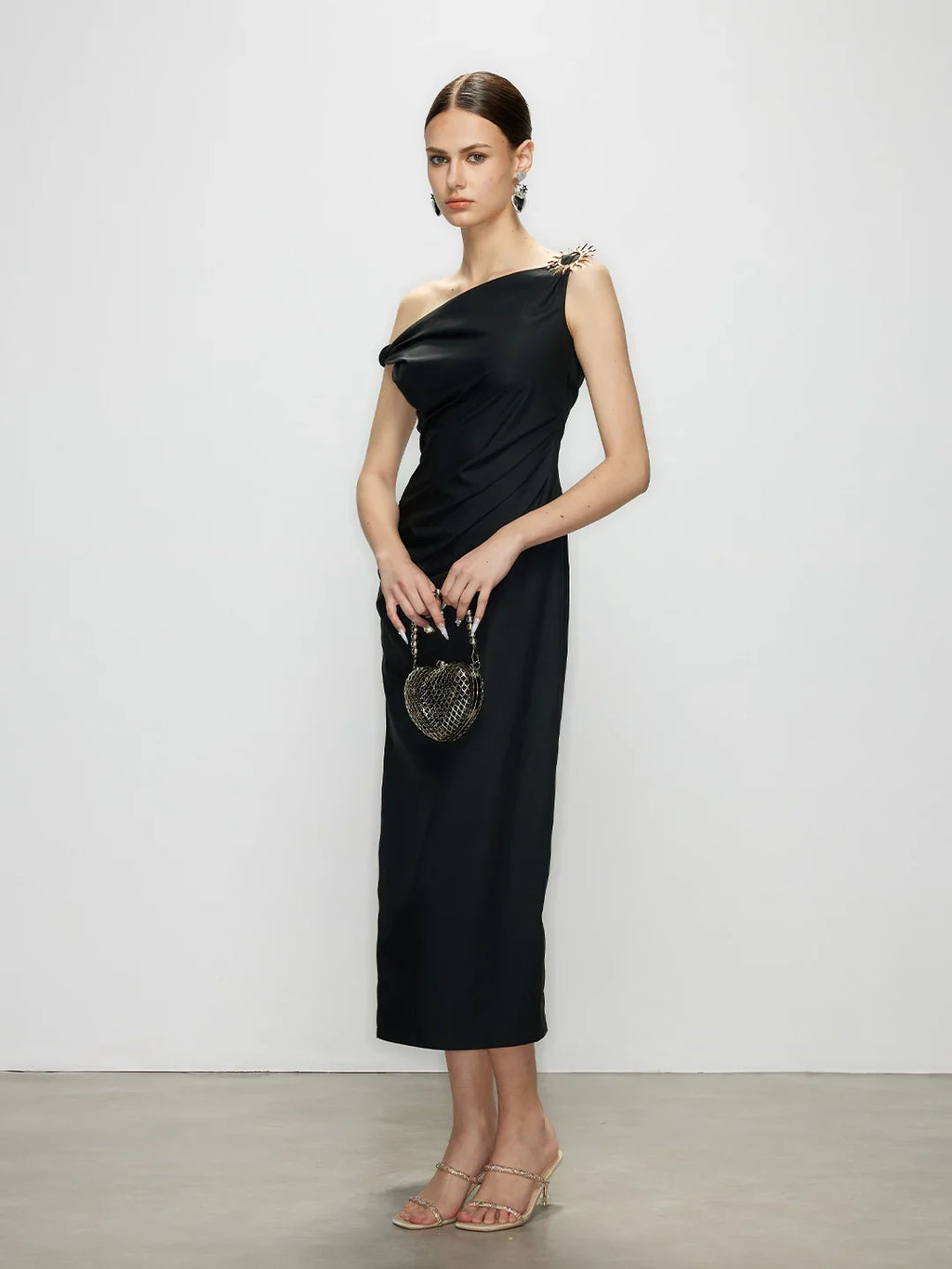 black 1 shoulder dress Stellar - Black