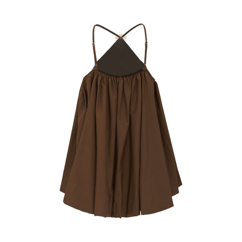 Brown Halter Bubble Hem Mini Dress - Elan | Artel Retro 38 Brown Halter Bubble Hem Mini Dress - Elan | Artel Retro 38