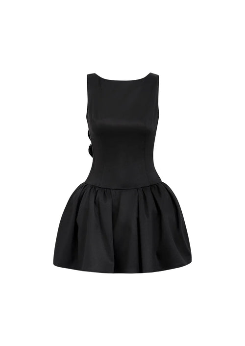 Black Backless Mini Dress with Gold Floral Embellishment - Etoile | Artel Retro Black Backless Mini Dress with Gold Floral Embellishment - Etoile | Artel Retro