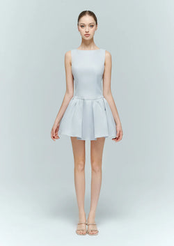 Etoile light blue A-line mini dress with open back bow – Artel Retro