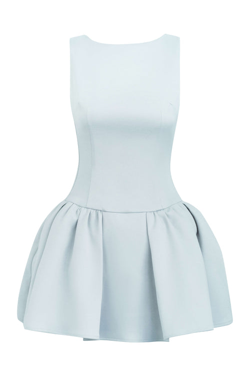 Open low back dress with white dress floral embroidery – Etoile by Artel Retro