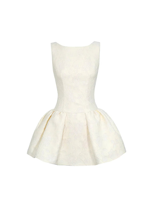 Open Back Pearl Mini Dress in White - Selene | Artel Retro 32 Open Back Pearl Mini Dress in White - Selene | Artel Retro 32